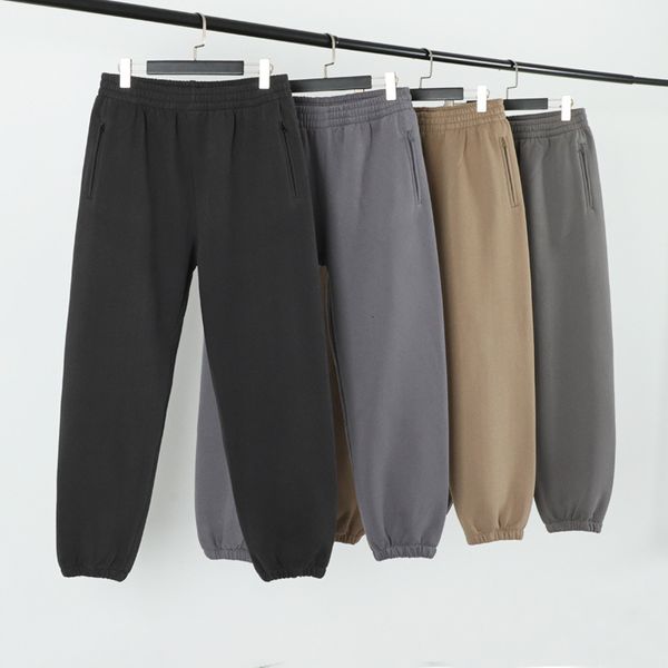 

kanye season6 trendy loose legged sports pants plush casual pants, Black