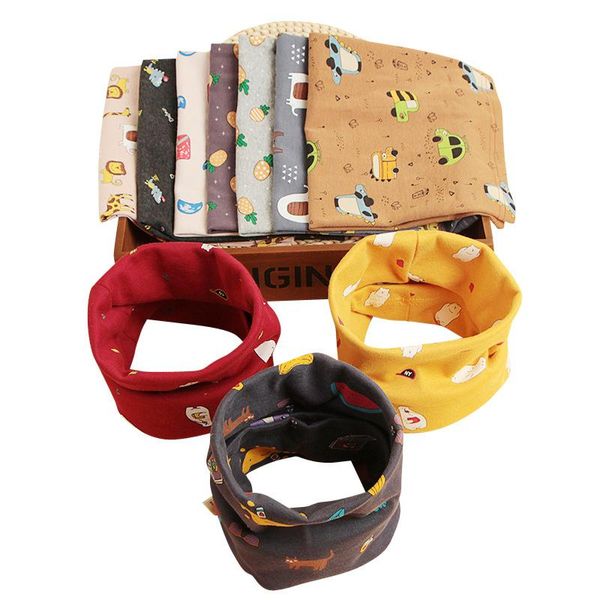 

scarves & wraps fashion cartoon cotton boys girls winter warm o ring collars kids children scarf accessory child, Red;brown