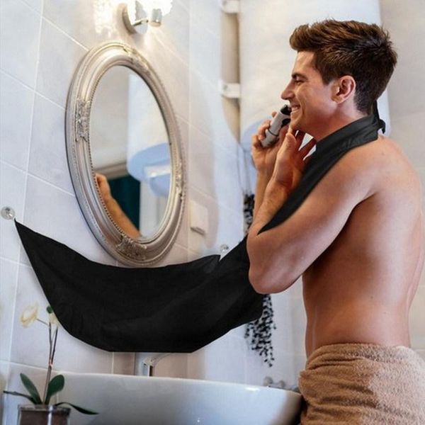 

aprons 120x70cm waterproof male beard trimmer bib cape sink shaving apron bathroom supplies black white barber
