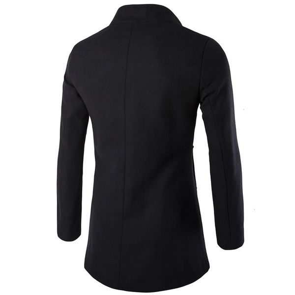 

new 2021 long l trench woolen black stand collar winter overcoat men coat zpec