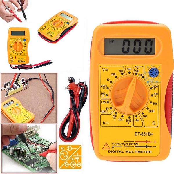 

multimeters lcd digital multimeter tester voltmeter measuring current resistance meter test tools ac/dc ammeter lead probe