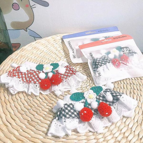 

cat collars & leads pet plaid saliva towel dog scarf bib triangle collar