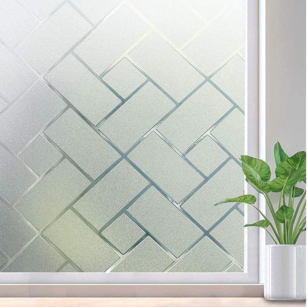 

window stickers electrostatic glass film checkered style cabinet removable decorative paste home decor