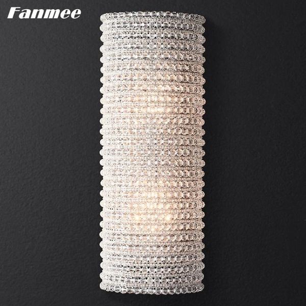 

wall lamps vintage crystal beads mounted light led minimalist volumn decorative sconce lamp art deco corridor bedroom living room home