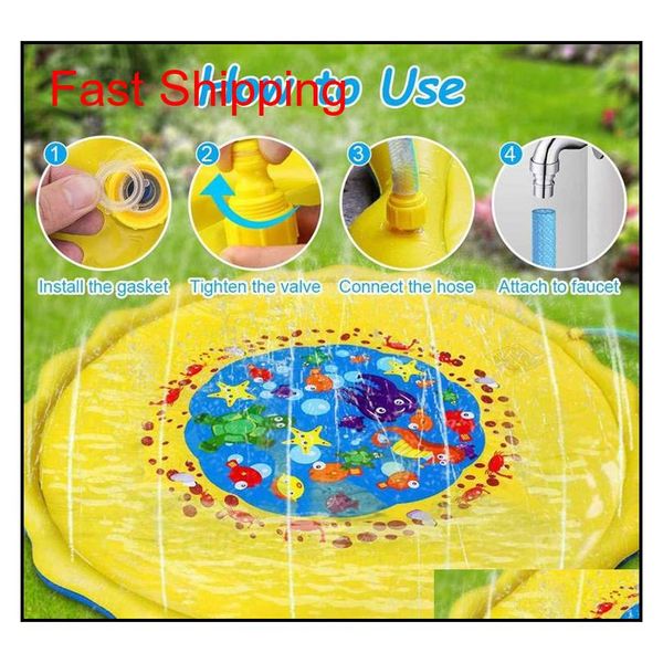 

100cm kids play mats outdoor inflatable sprinkler pads water fun spray mat splash water mats toddler bab qylywc bdenet