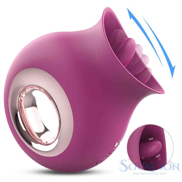 Sourcion Vibrador G-Spot lambendo Dildo Clit Mamilo Estimulador Língua oral Buceta vagina Sexo Brinquedos para Mulheres Masturbação