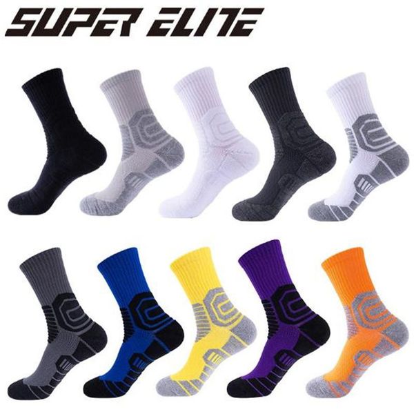 

sports socks 4 pairs spring autumn men nylon outdoor hiking basketball size 39-44 super elite 2029, Black
