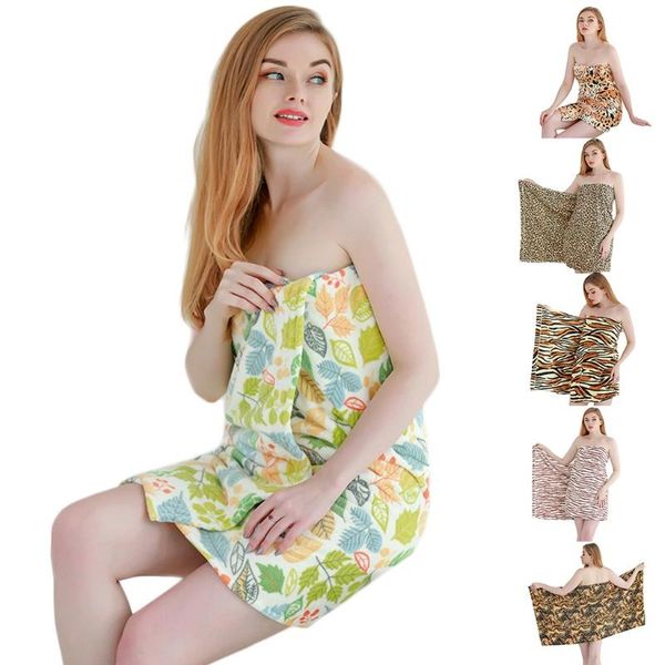 

towel soft coral fleece printed bath water absorbent quick-drying shower towels women beach accessories
