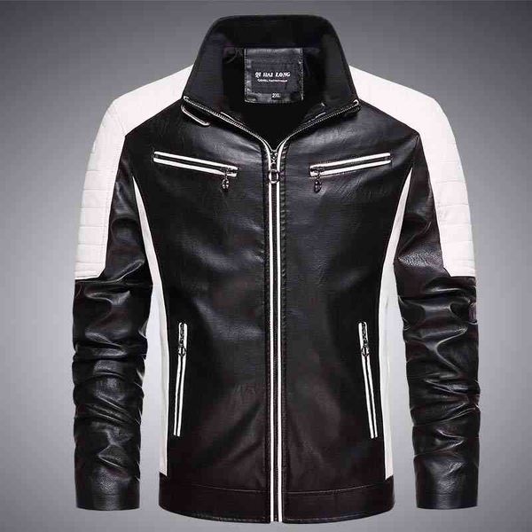 

men's leather et, multi zipper tight coat, punk style, patchwork, motorcycle, fashion, new, Black