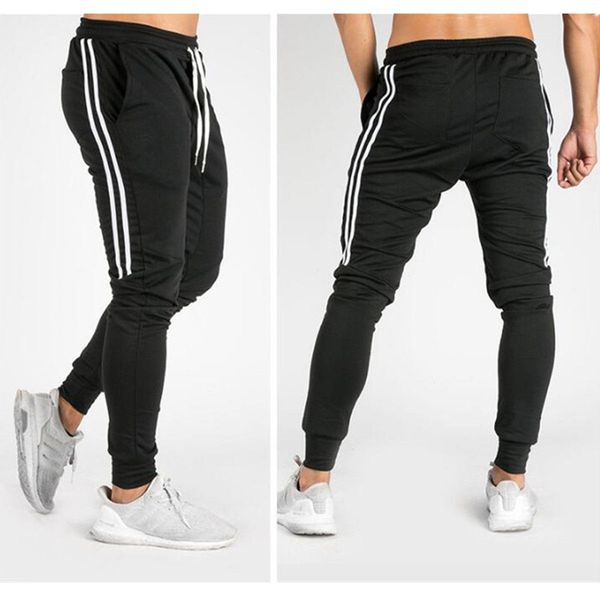 

men's hip hop pants sweatpants fitness joggers spring male side stripe high street hips long trousers harem sweatpant, Black