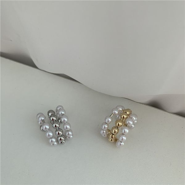 

hbp fashion three and a half circle metal pearl clip without ear hole, Silver