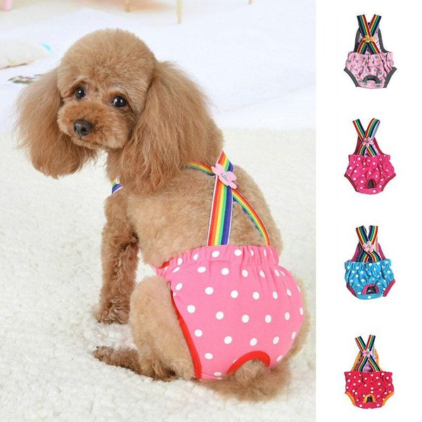 

dog apparel pet physiological pants polka dot striped female sanitary panties shorts flower underwear diaper washable
