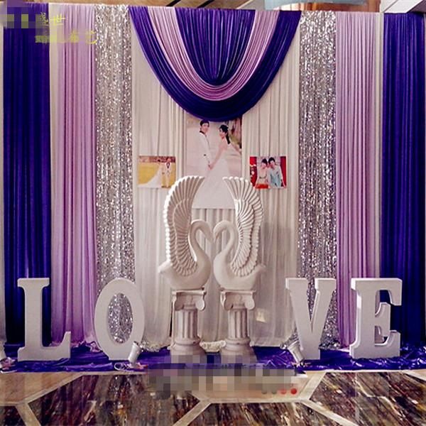 

party decoration beautiful 10ft*10ft shiny sequin swag ice silk wedding backdrop curtain for christmas/wedding/party pography