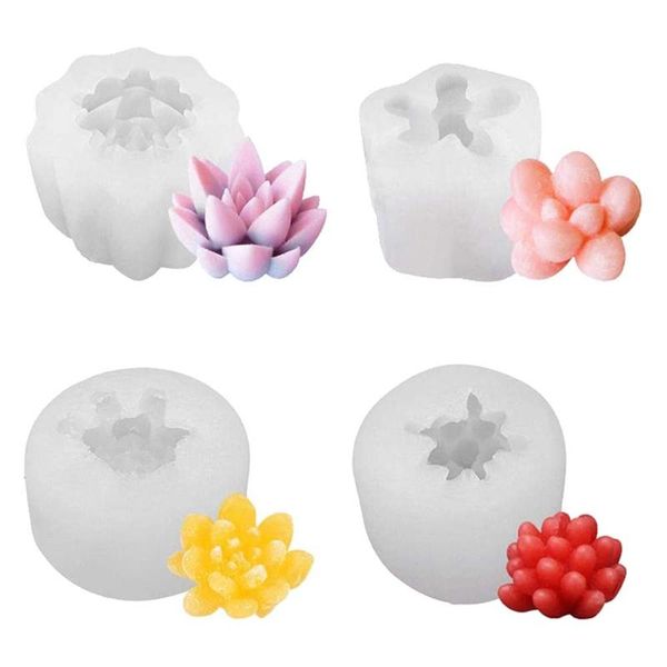 

baking & pastry tools 4 pcs candle silicone molds,succulent plants mould resin casting molds for making diy soap and epoxy crafts