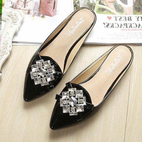

slippers 2021 female designer outdoor muller shoes ladies luxury pointed casual, Black