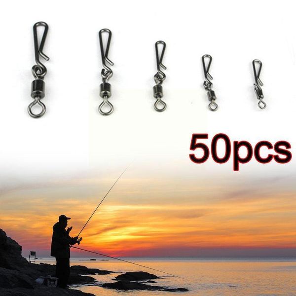 

fishing hooks swivel pin barrel bearing steel hanging fishhooks connector with ring snap interlock hook p3l6