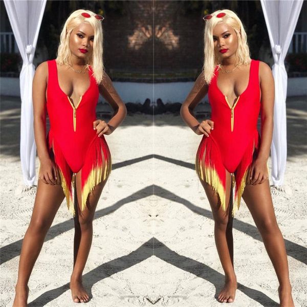 

fashion women swimwear summer tassel novelty bandage overalls for women bikini