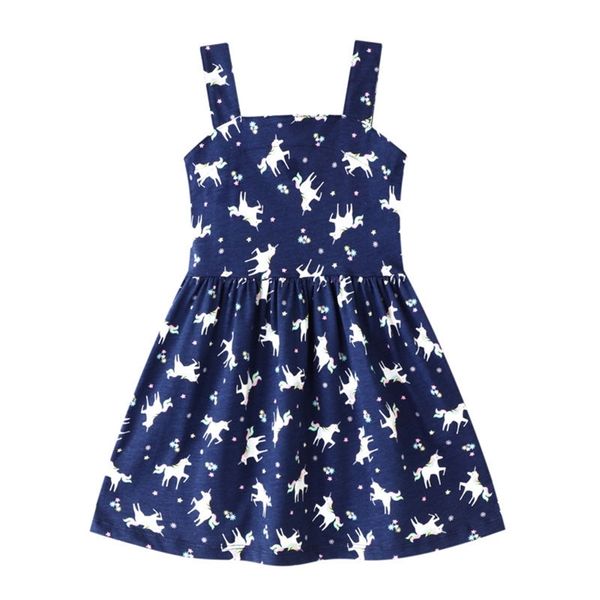 

jumping meters arrival summer suspender girls dresses with unicorns print fashion frock kids costume 210529, Red;yellow