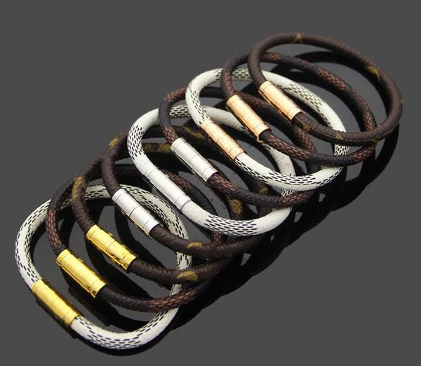 

o uis avuit ton leather love bracelet titanium steel bracelets gift box send packing designer v single checked grey patternmagnetic clasp, Golden;silver