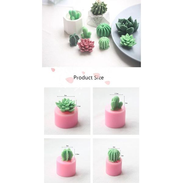 

succulent plant sile wax candle mold flower cactus candle mould diy handmade aroma gypsum plaster molds making can jllchr