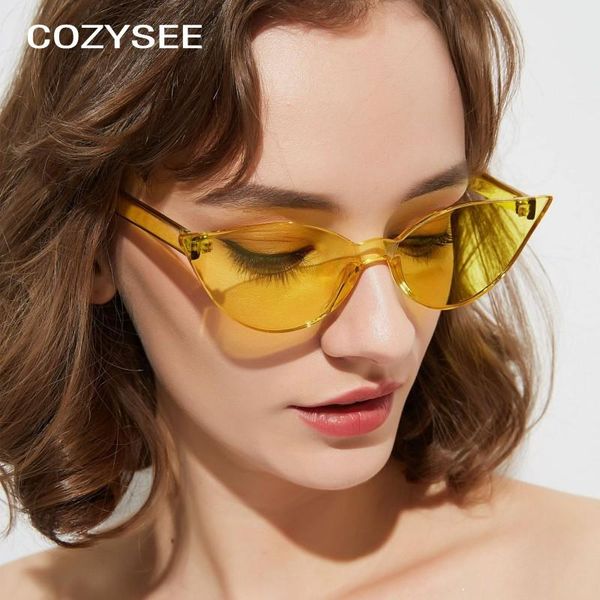 

luxury italy brand designer rimless sun glass women cat eye sunglasses retro shiny frame shades ladies eyewear oculos uv400, White;black