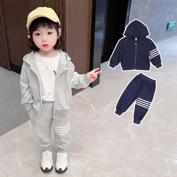 

coat boys' sports suit 2021 korean girls' children's spring casual pants, White