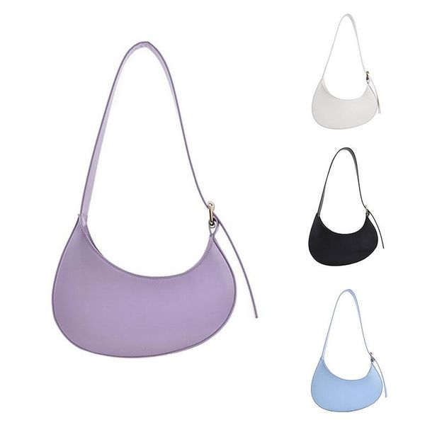 

evening bags pu shoulder bag crescent armpit small handbags for women clutch solid color fashion vintage tote purse