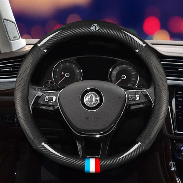 

steering wheel covers carbon fiber+leather car cover for dfsk glory 580 s560 ix5 ix7 500 330 s370 330s breathable personality auto part