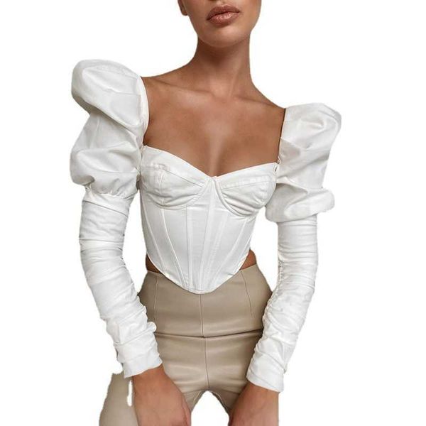 

spring retro style full square collar solid low-cut slim women 210615, White