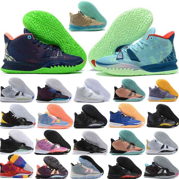 

quailty mens basketball shoes irving 7s kyries vii mr. krabs 7 sea mystery egypt alien black red men boys zooms sports sneakers 7-12