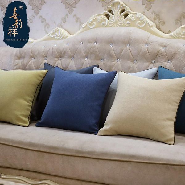 

solid linen cushion cover pillow case throw cushion cover home decoration pillow for sofa