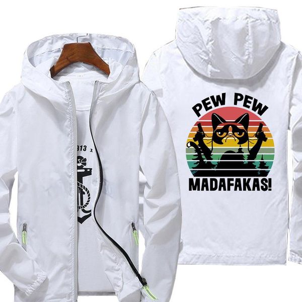 

men's jackets men hooded windbreaker coat pew madafakas print spring and autumn sunscreen slim casual fashion jacket running sports, Black;brown