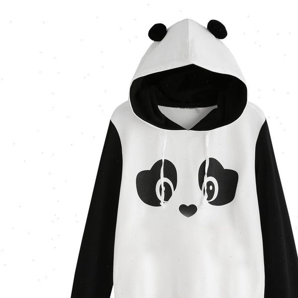 

women hoodies sweatshirts panda hoodie sweatshirt hooded pullover blouse casual hoodie sweatshirt c2735, Black