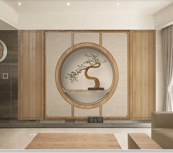 

wallpapers papel de parede wood grain pine screen 3d stereo chinese style wallpaper mural,living room tv bedroom wall papers home decor