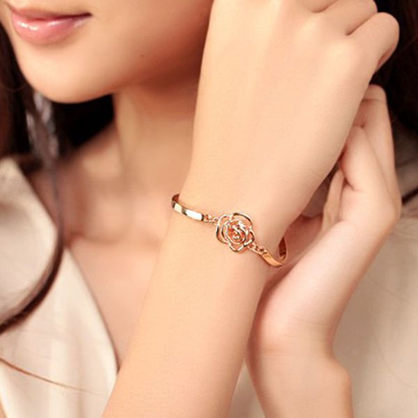 

jewelry bracelet fashion rose bracelet camellia zircon bracelet, Silver