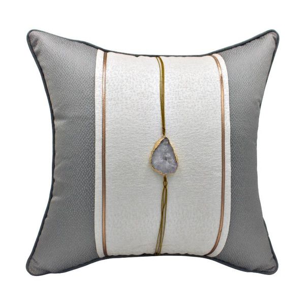

cushion/decorative pillow home decorative cushion cover grey white gold patchwork pillowcase natural gem throw sofa living room car