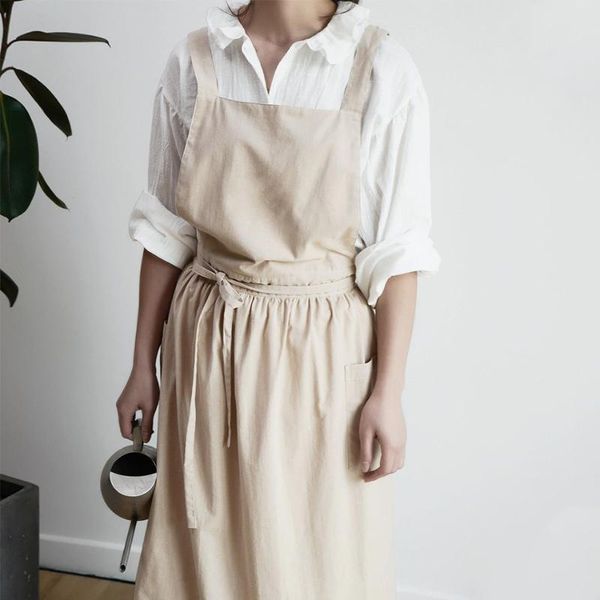 

aprons japanese style apron long fashion 1pc waterproof cotton coffee shop women men for cooking baking gardening