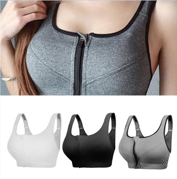 

yoga outfit fangnymph front zipper sports bra women shockproof lingerie running underwear