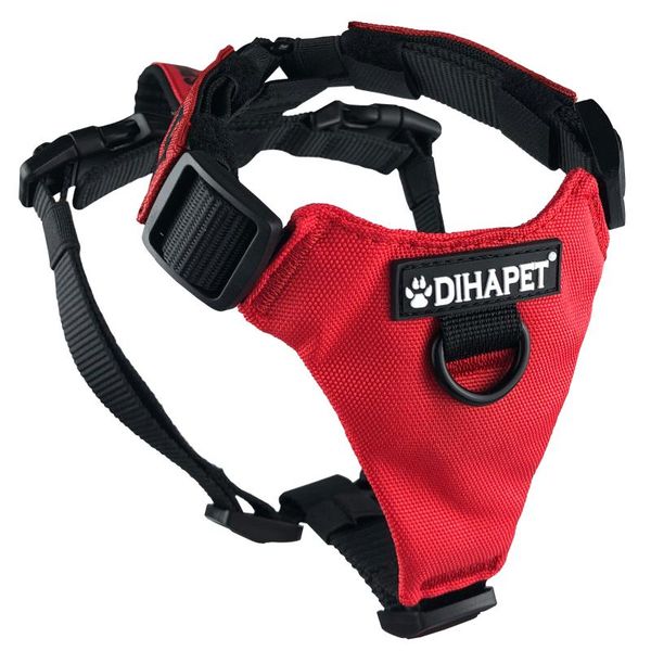

dog collars & leashes no pull harness adjustable with 2 metal leash hooks and soft training handle