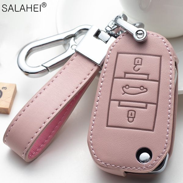 

leather car key case covers 107 206 207 208 306 307 301 308s 407 2008 3008 4008 5008 rcz for c1 c2 c3 c4 c5