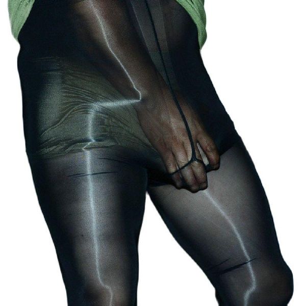 

women's panties glossy male jj set of pantyhose tights ultra-thin stockings for men sleeve gay fetishism transparency pants-hoses, Black;pink