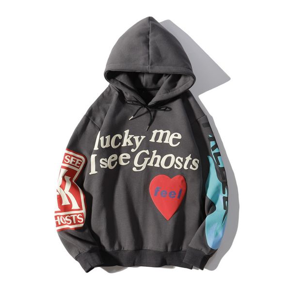 

graffiti letter foam plus veet sweatshirts men and women harajuku oversized fce hoodie hip hop stranger things hooded hoody, Black