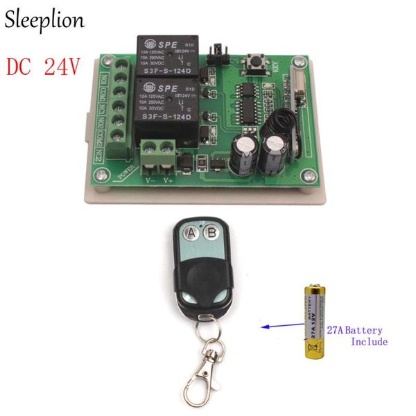 

smart home control sleeplion remote 24v 2channe switch relay wireless module 2ch transmitter receiver 315/433mhz