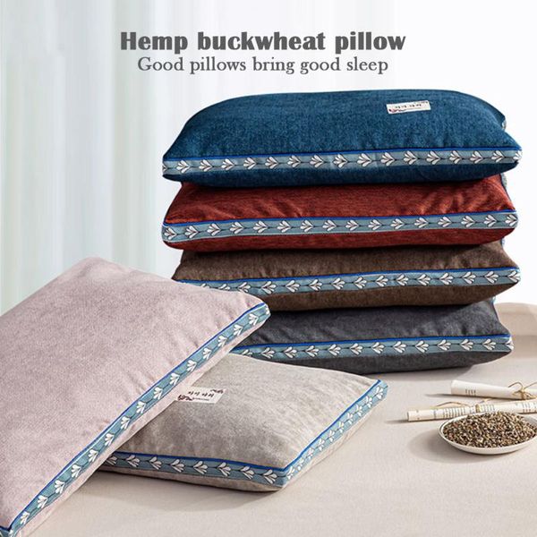 

pillow 1pc pure buckwheat shell set 55x35cm home breathable healthy