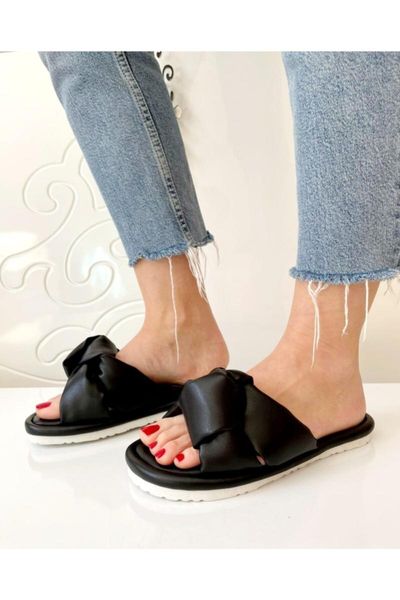 

slippers women's black comfort cross knot comfortable sole daily home street sea