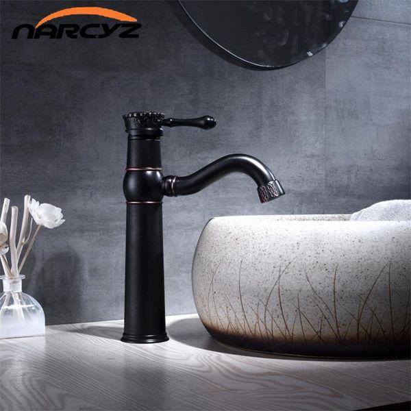 

bathroom sink faucets basin black oil rubbed bronze brass faucet single handle bath cold water mixer tap torneiras b596
