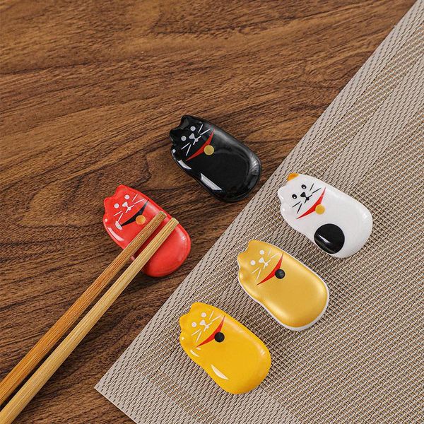 

chopsticks creative ceramic japanese chopstick rest bone china cat lucky holder
