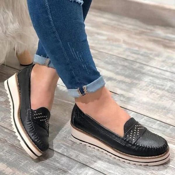 

dress shoes plus size 35-43 women casual black loafers sewing oxford wedges pumps med heels platform female yellow 8309n