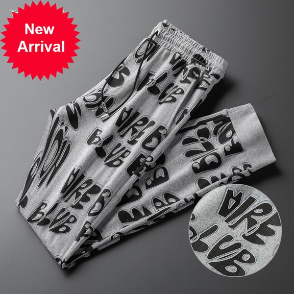 

2021 Will See Letter Embroidered Male Cordon Sports Cotton Thin Section Pants Pantalon V04c, Black