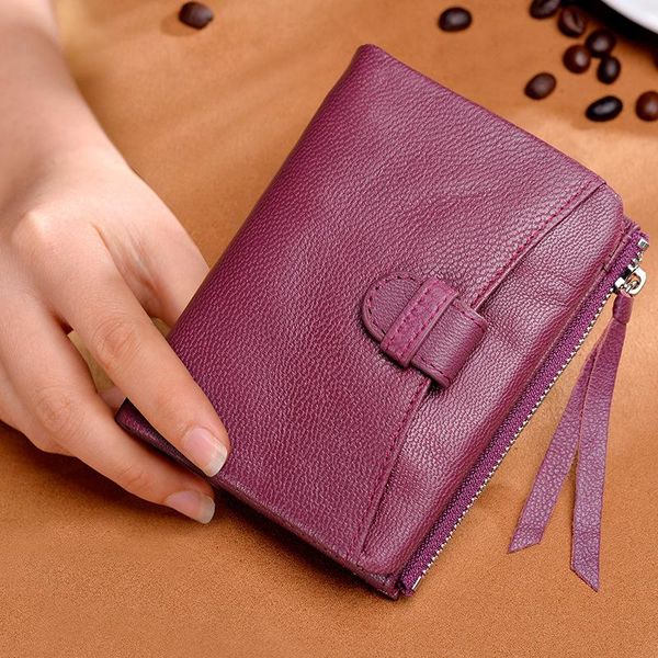 

wallets bag hand holding wallet women's short leather, Red;black